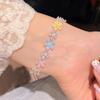 Rhinestone Flower Dopamine Zirconia Bracelet: Luxurious, Fresh Girly Style Hand Jewelry
