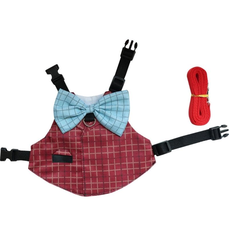Harness Leash for Pet Safe Walk Running (Plaids Pattern) Easy Control Supplies Pet Harness for Rabbit M