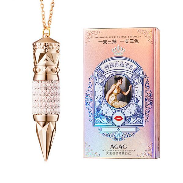 

Трехцветная губная помада, меняющая цвет губная помада, матовая помада с антипригарным покрытием, женская губная помада, подарок на день рождения 1pcs