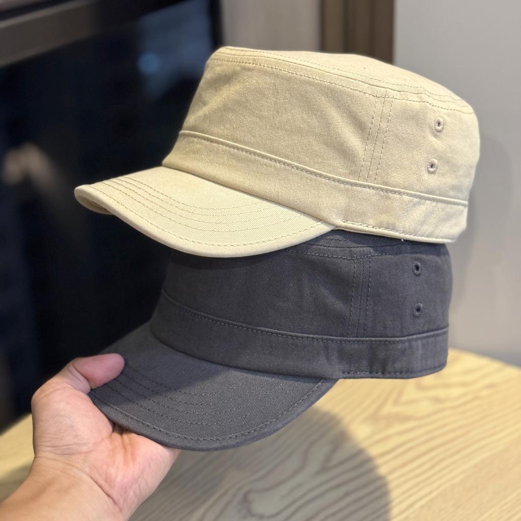 New European and American Style Solid Color Casual Flat Top Hat Simple Fan Washed Cloth Men's Hat Four Seasons Fashionable Breathable Men's Hat