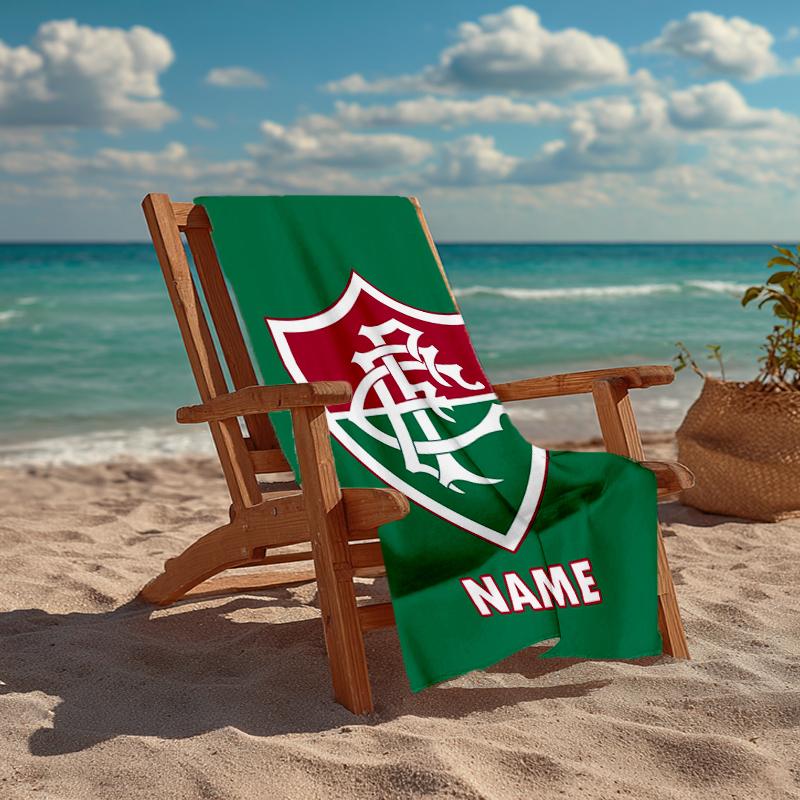 Custom Name Ultra-Soft Beach Towel with Fluminense FC Theme,Ideal for Pool - Camping, Diving - Perfect Travel Essential, Vibrant Beach Towel.