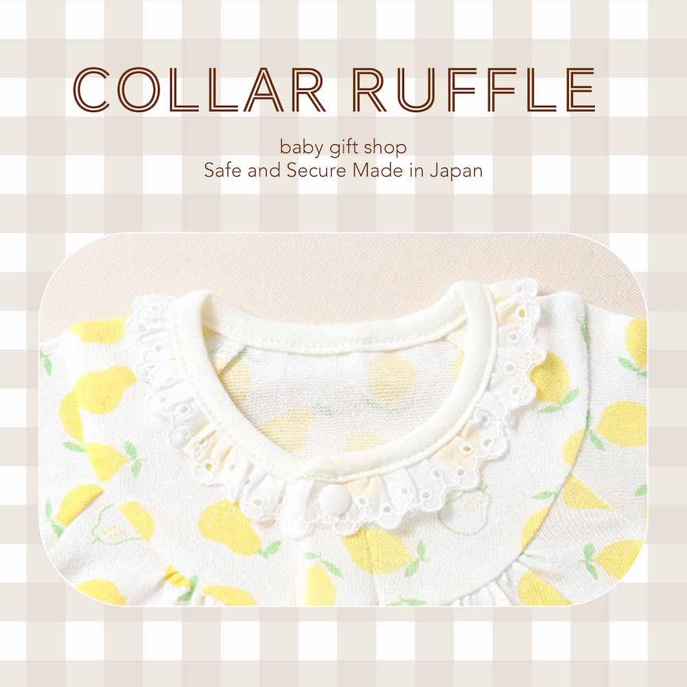 de Jersey Pear x Lemon Pattern Summer Snap Newborn Baby Baby Clothes Cool Unisex Hospital Clothes Boys Girls Simple Cute Cotton [Cream Coco]