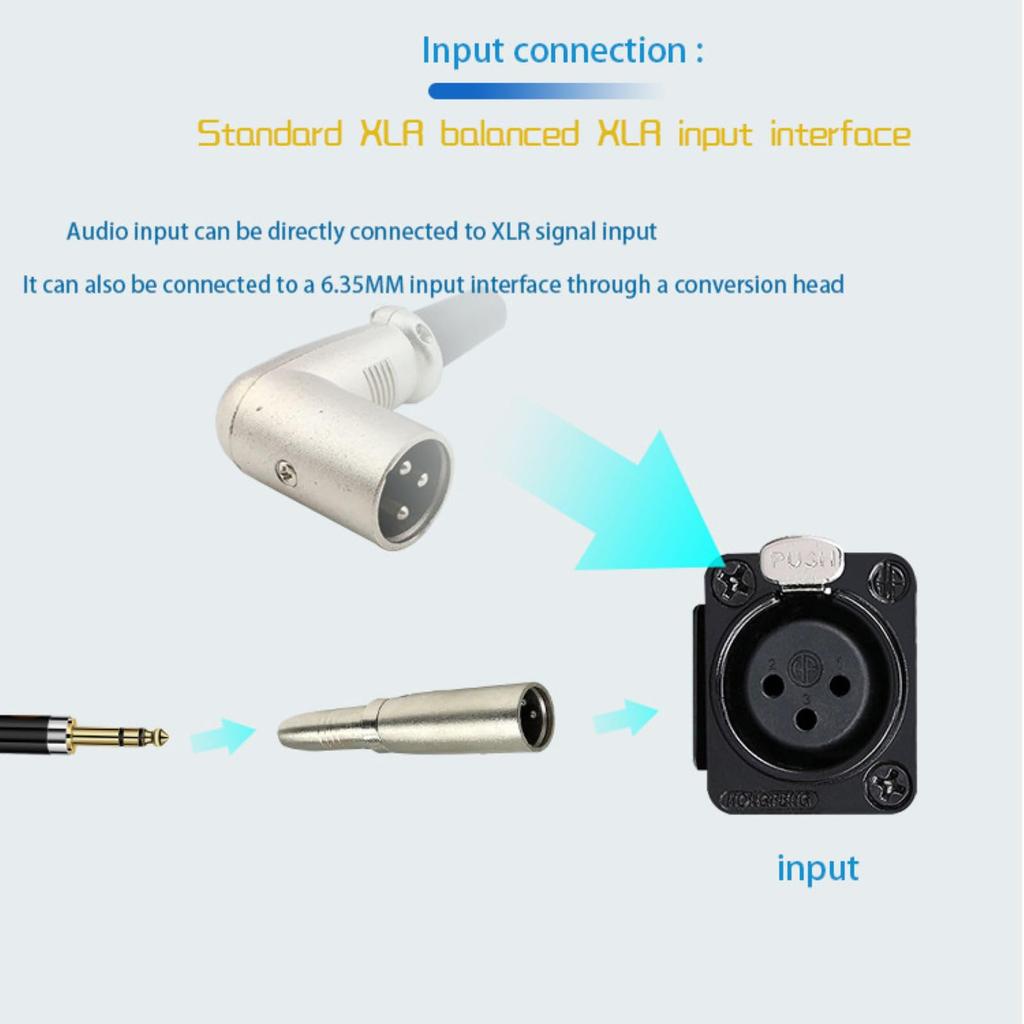 Portable Headphone Amplifier Converter with XLR Stereo Input and Lossless Stereo Volume Control AMP-1 3.5mm Output, Audio,