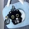 Pretty Cartoon Black Feline Keychain; Bag Ornament; Rucksack Decoration; Petite Cat Doll; Auto Keyring; Gift for Kids