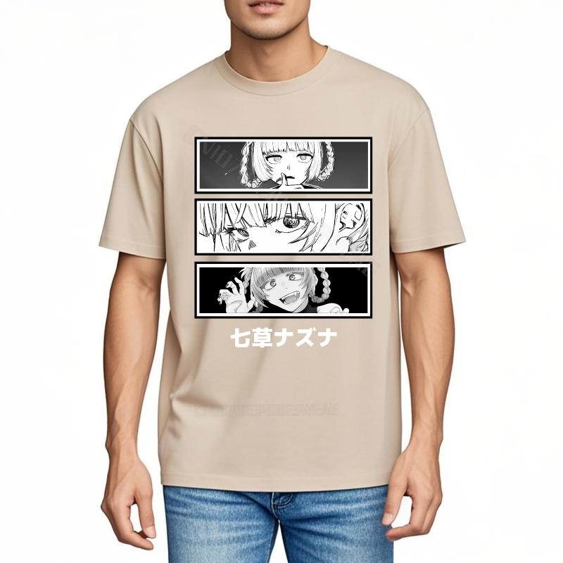 Tshirt Men Black Mens Tshirt Anime Panels With Japanese Text Comfortable Soft Cotton Teeshirt Fashionable Everyday Tees Adul