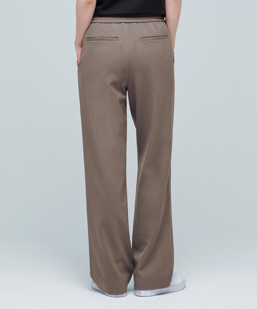 MUSINSA STANDARD Genderless Wide Elastic Waist Slacks [Dusty Beige]