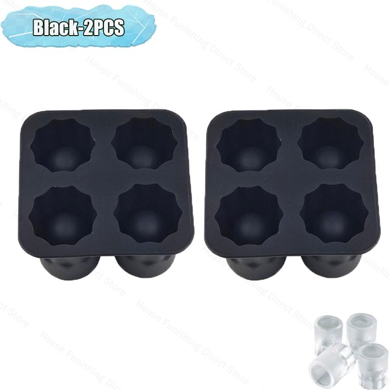 4 Cup Shape Silicone Ice Cube Mold Tray Summer Bar Party DIY Cold Drink Ice Compartment Mold Ice Cup Ice Cube Tray Kitchen Tool