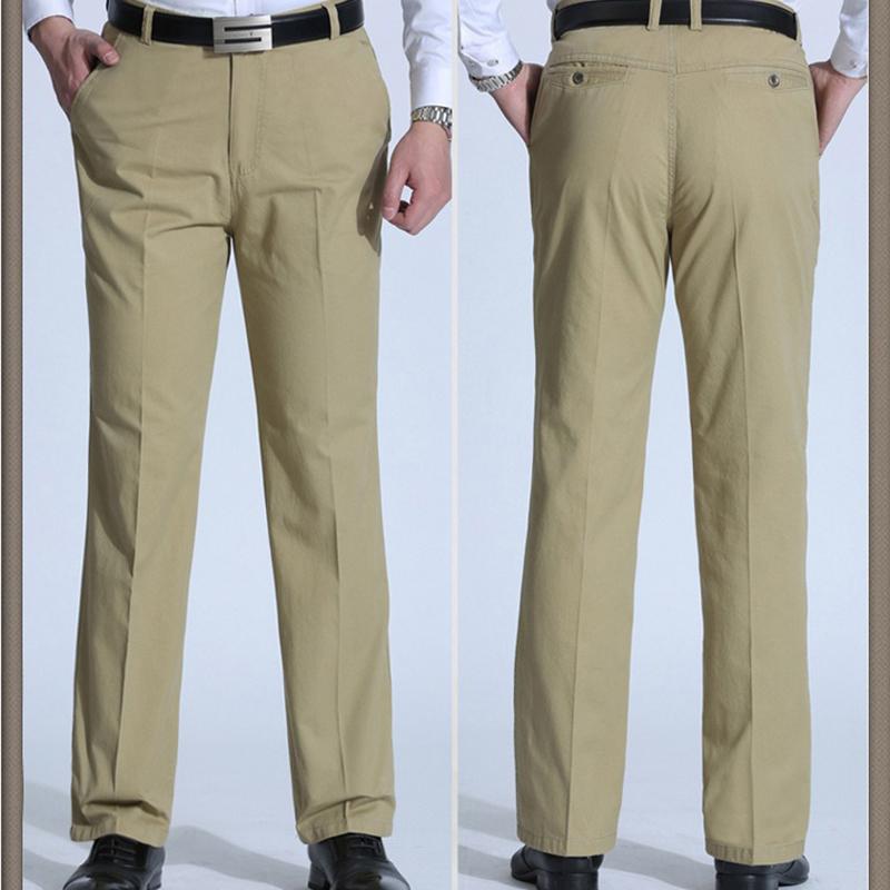 Men’s Casual Soft Pants Summer High Waist Breathable Straight Trousers for Male Lightweight Comfortable Fit Business Work Dress Pant with Pocket