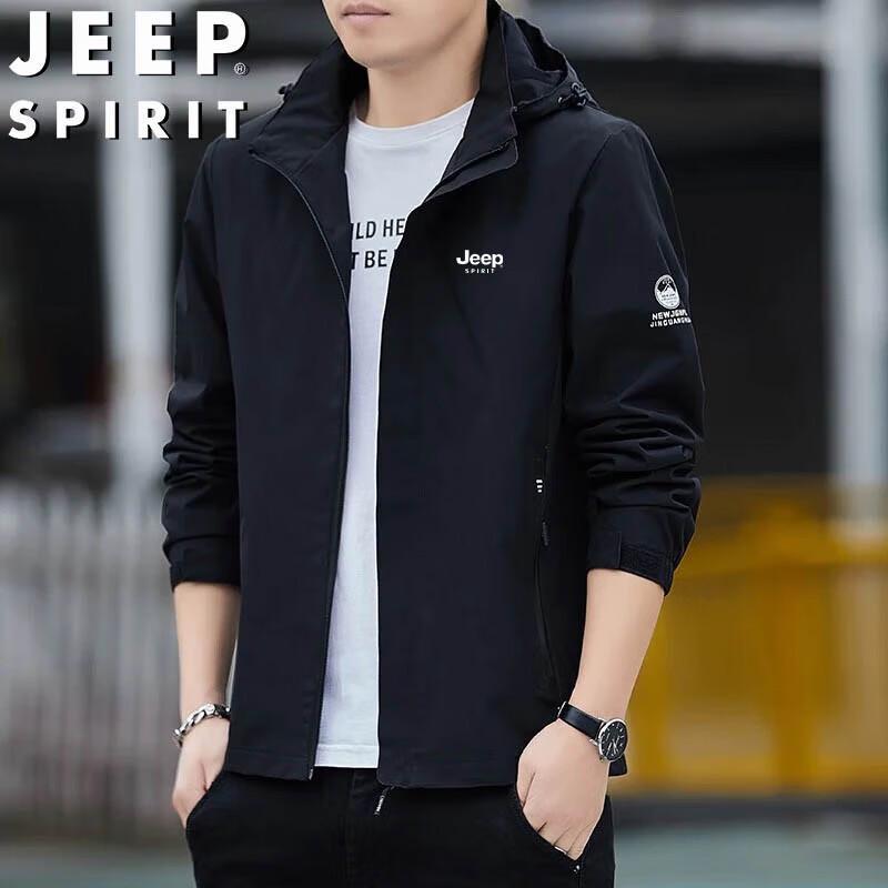 JEEP SPIRIT Men's Hooded Windproof Outdoor Jacket