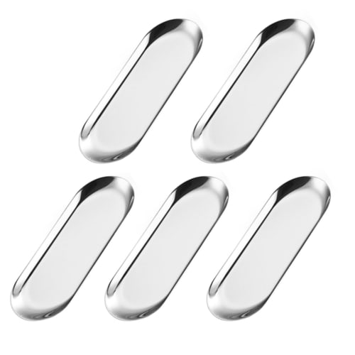 Asdays Hand Towel Tray, Cash Tray, Coin Tray, Hand Towel Holder, Premium Stainless Steel, Set of 5 (Silver)
