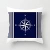 Home Decor Compass Anchor Pillow Cover Blue Mediterranean Cushion  Gift Sofa Office  Accessory Ornament 45x45cm