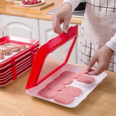 Behälter für kalten Aufschnitt für Kühlschrank Vakuum BPA-freier luftdichter Behälter zur Aufbewahrung von Lebensmitteln Tablett Meal Prep