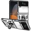 Suitable for Samsung Z Flip 6 Ring Anti fall Folding Mobile Phone Case Z Flod 7 Sergeant Push Window Protective Case