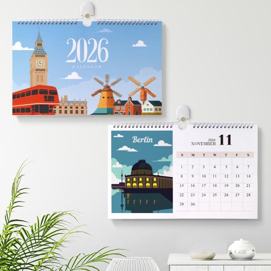 2026 Desk Calendar Water-Resistant Multipurpose Monthly Desk Calendar with Pre-Printed Canvas Paints DIY Art Supplies