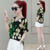 Floral Printing Chiffon Shirt Women's Short Sleeves Blouse Summer New Korean Loose Fashion Bottoming Top M-4XL