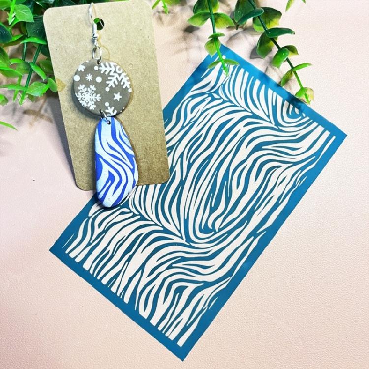 Screen Printing Template with Scraper Clay Earrings Decorative Screen Printing