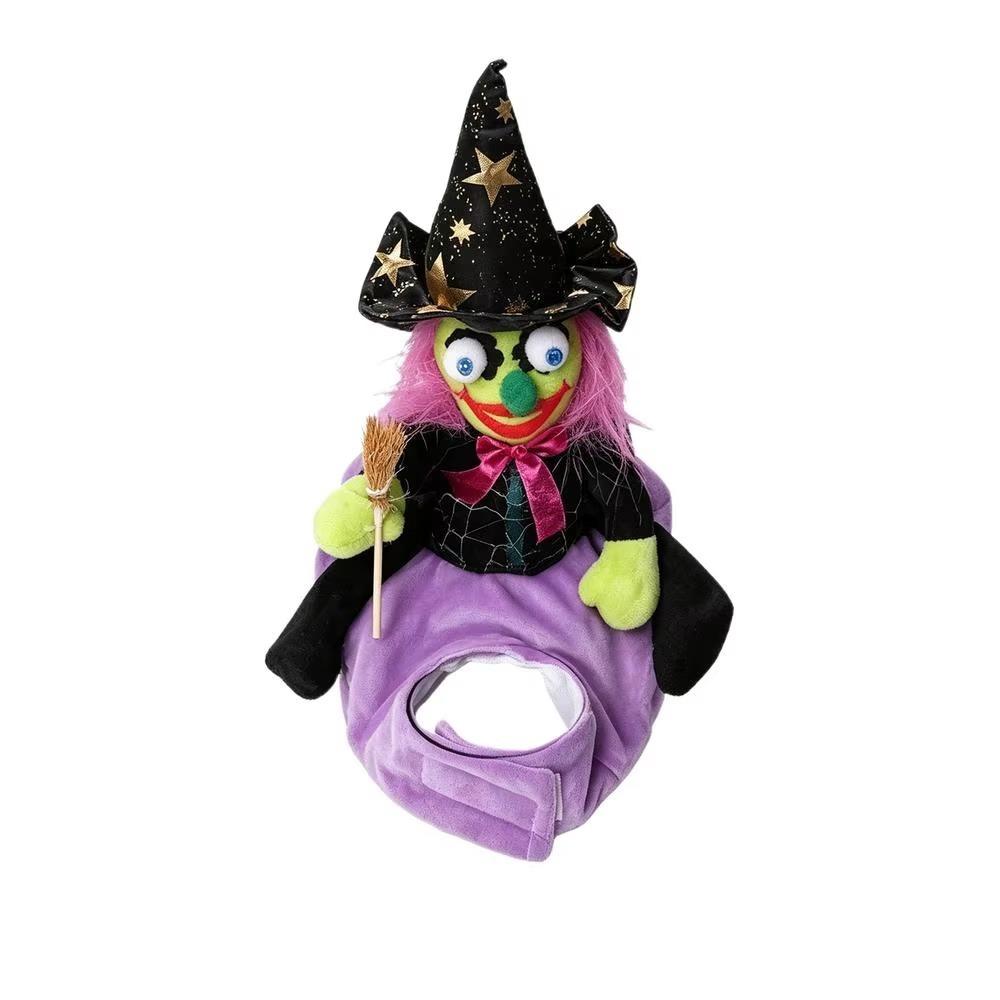 Adjustable Chest Strap Wizard Riding Dog Clothes 3D Doll Halloween Pet Dress UP for Pet Party