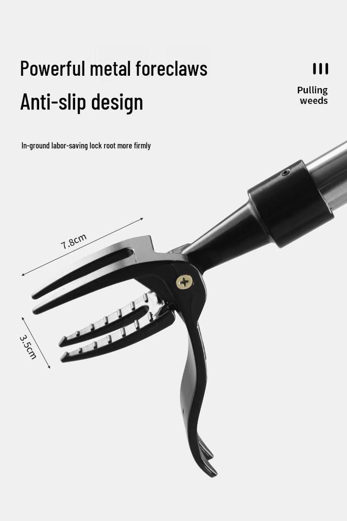Long-Handle Foot-Operated Weeding Shovel & Hook