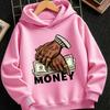 Children Hoodie Money Printed Sweatshirt Kids Casual Pullover Hooded Top Hip Hop Streetwear Graphic Design Boys Girls