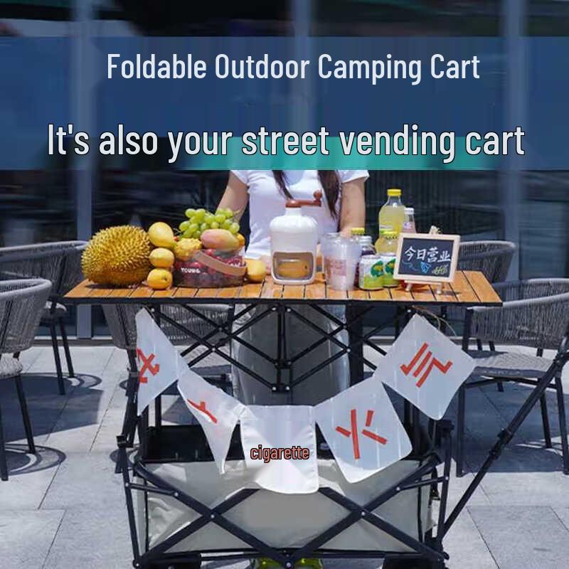 Geekoo Folding Camping Cart with Adjustable Table