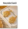Retro Sunflower Court Style Earrings: Fashionable 18k Gold-Plated Titanium Steel Jewelry