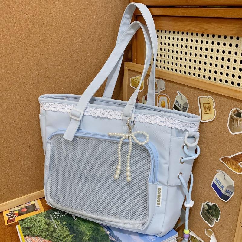 Japanese Ins New High-value, Fresh, Sweet and Transparent Pain Bag, Girl Light and Large-capacity Tote Bag