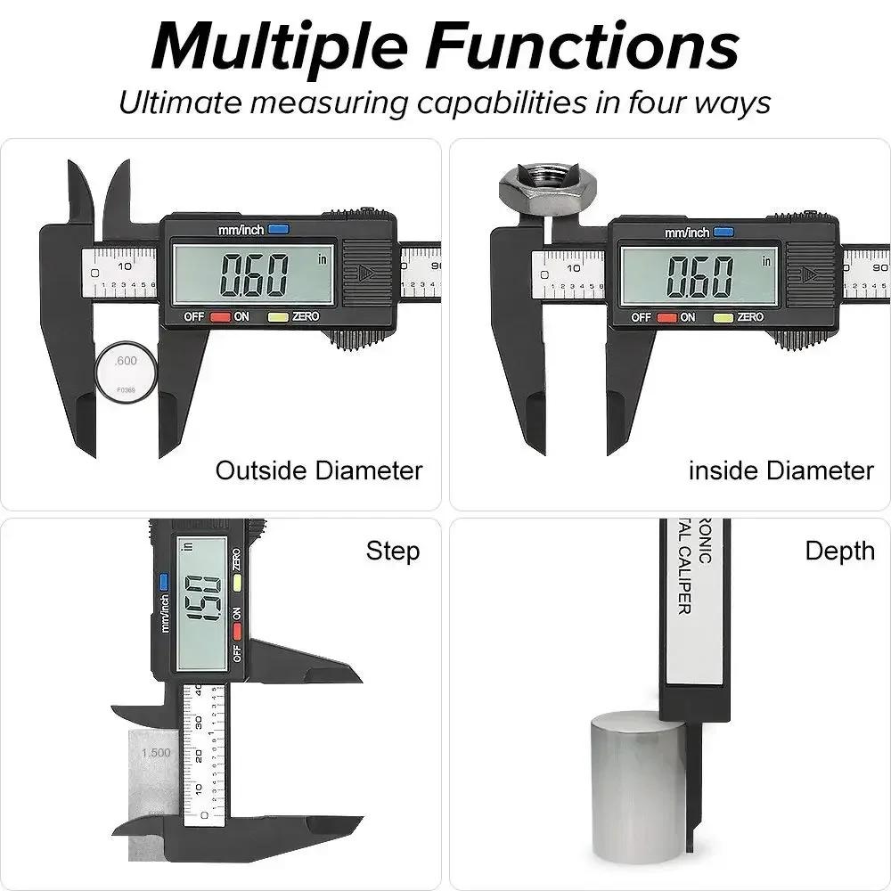 150mm Electronic Digital Caliper Carbon Fiber Dial Vernier Caliper Gauge Micrometer Measuring Tool Digital Ruler