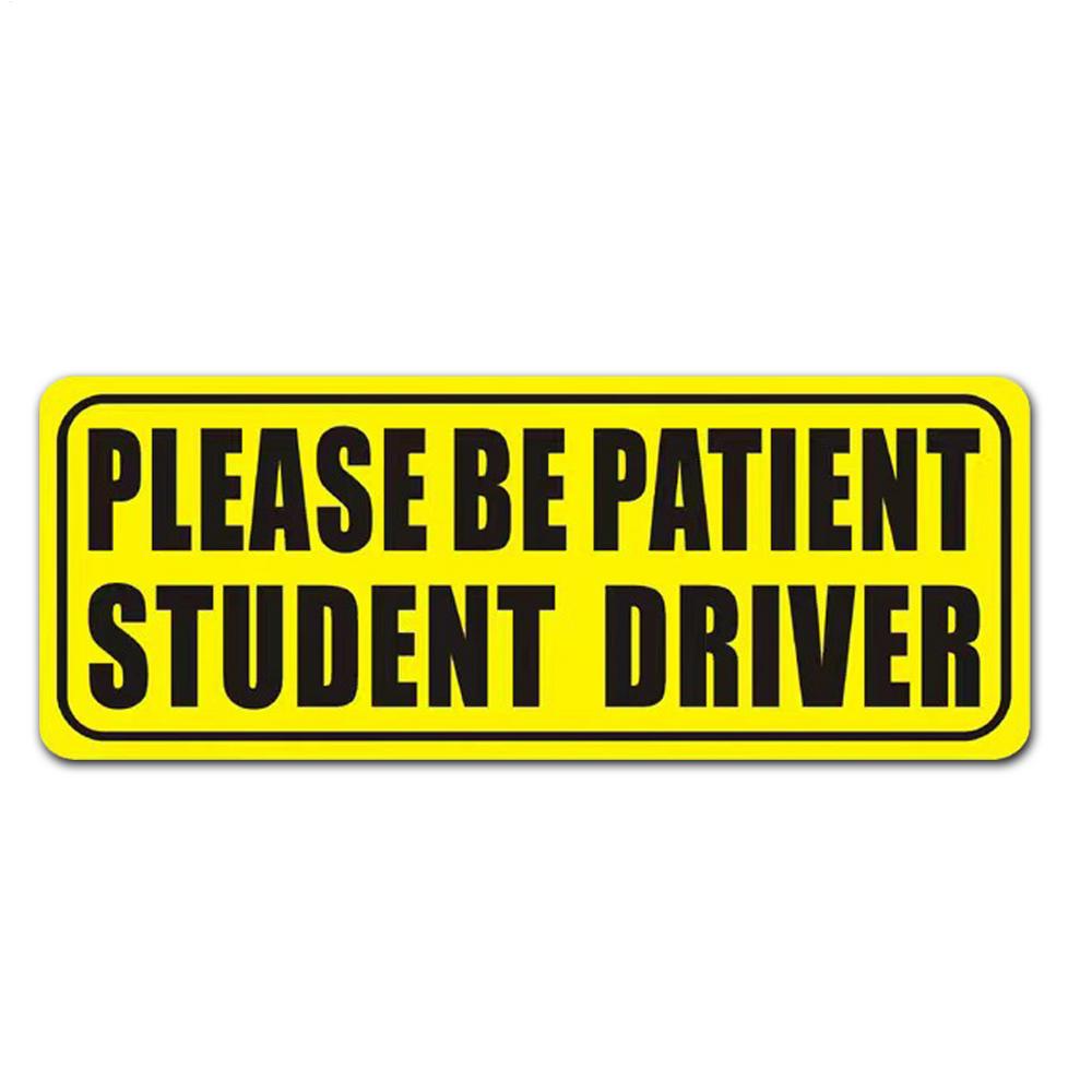 Magnetic Please Be Patient New Driver Sticker Please Be Patient Student Driver Decorative Sticker Car Styling Glass Bumper Decal