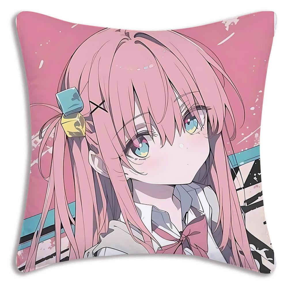 Anime B-Bocchi the Rocks Pillow Covers Cartoon Sofa Decorative Home Double-sided Printing Short Plush Cute Cushion Cover