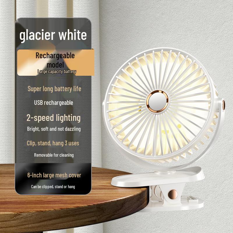 Mini USB Rechargeable Clip-On Desktop Fan for Dorms and Home