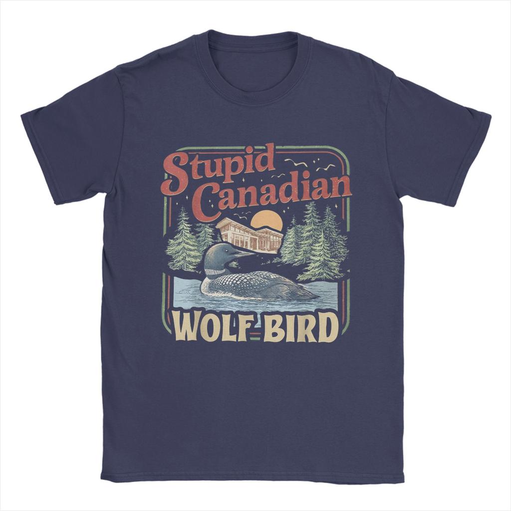Funny Stupid Canadian Wolf Bird TShirt for Unisex Heated Rivalry Pure Cotton Tee Shirt O Neck Short Sleeve T Shirt Summer Clothing