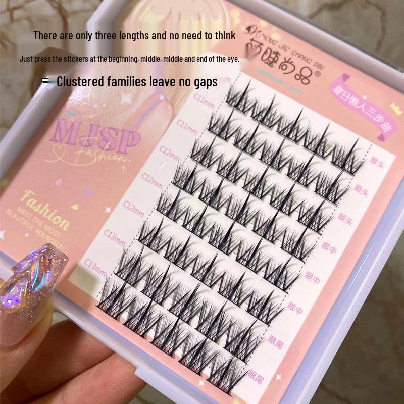 

Mengjie Three-Step Pre-Cut Comic Dense Summer False Eyelashes