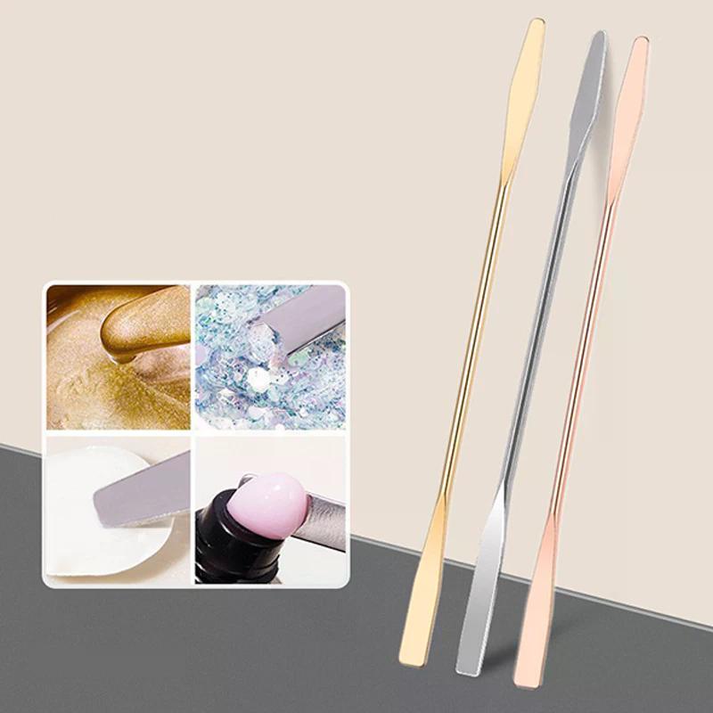 Nail Art Eye Shadow Cream Stirring Rod Stainless Metal Gel Stirring Tool Spatula Pin Nail Accesories And Pigments Mixing Tools