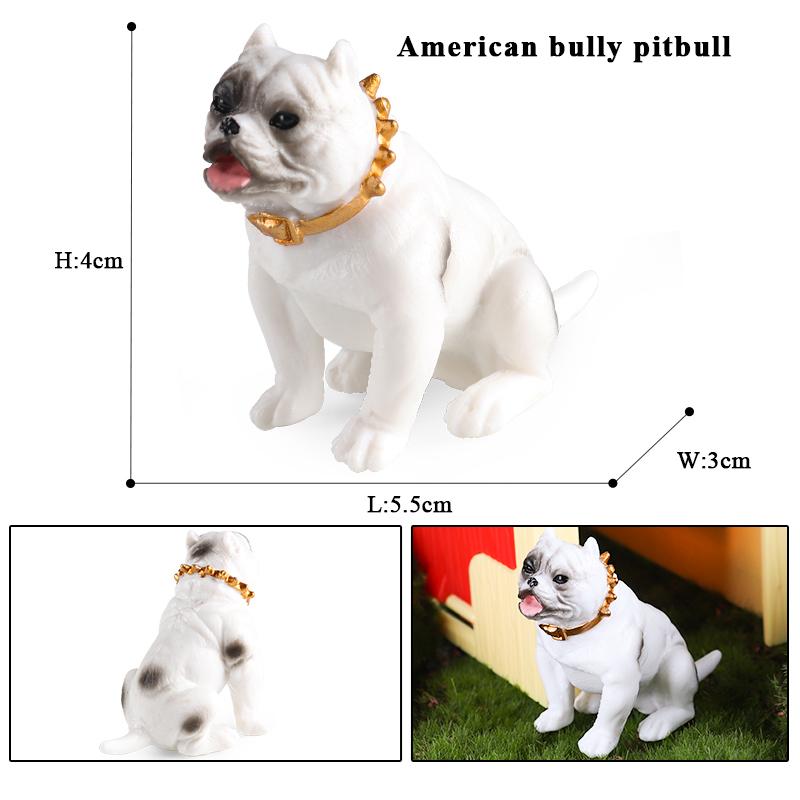 Oenux Dog Animals Model Bulldog Corgi Shiba Inu Husky Pug Schnauzer Chihuahua Puppy Figurines PVC Cute Collection Toy Kid Gift