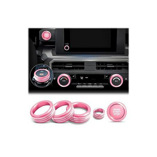 Decorative Ring Set for Toyota Tacoma ’24-'25: Fits Air Conditioning and Volume Knobs
