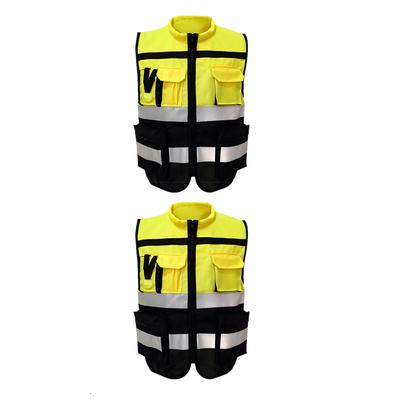 Weste Warnweste mit hoher Sichtbarkeit, Arbeitskleidung, reflektierende Jacke, Nachtsicherheitsweste, Warnweste
