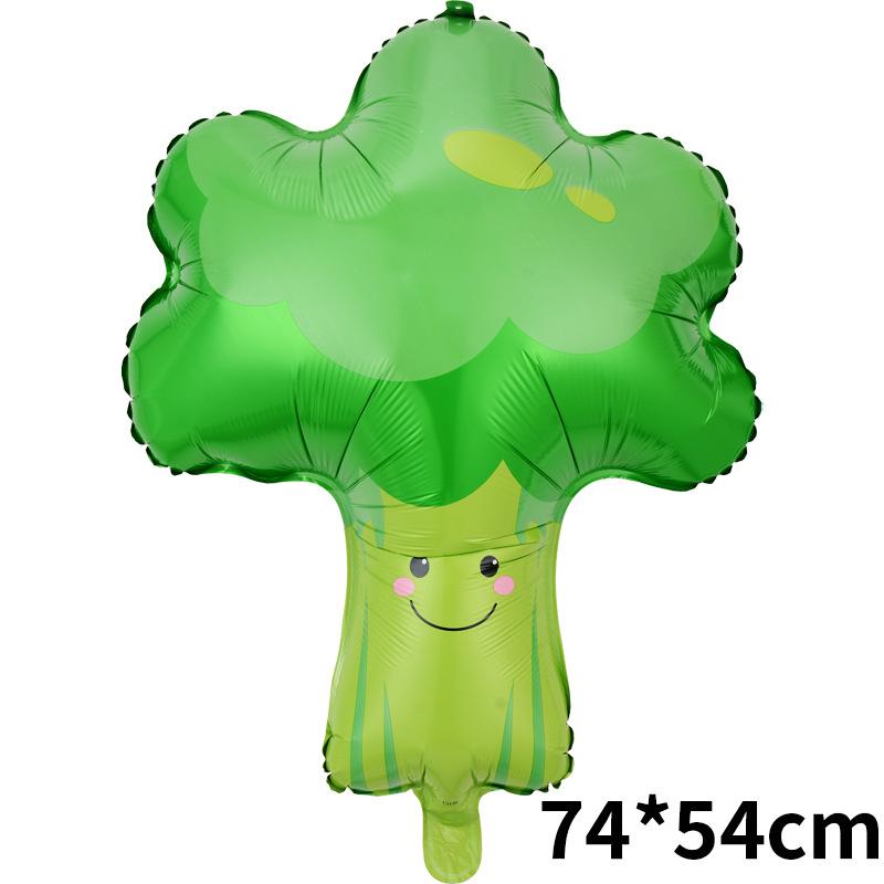 Special-Shaped Vegetable Fruit Aluminum Film Balloon Broccoli Orange Carrot Tomato Fruit And Vegetable Theme Decorative Balloon