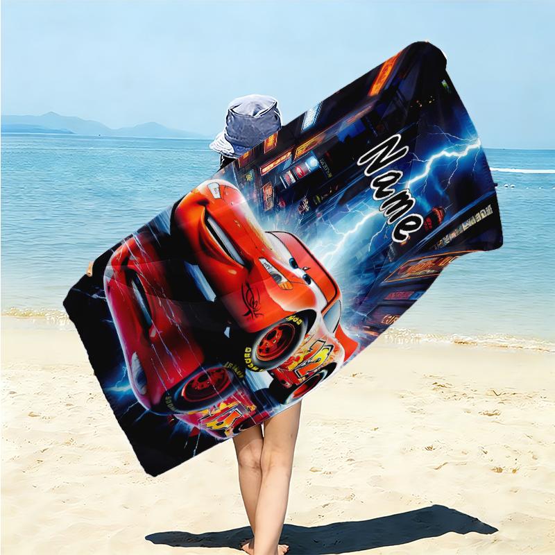 Personalized McQueen's Race Day Beach Towel Microfiber Beach Towel Thin Absorbent for Beach Swimming Yoga Bath Sports. 0910435