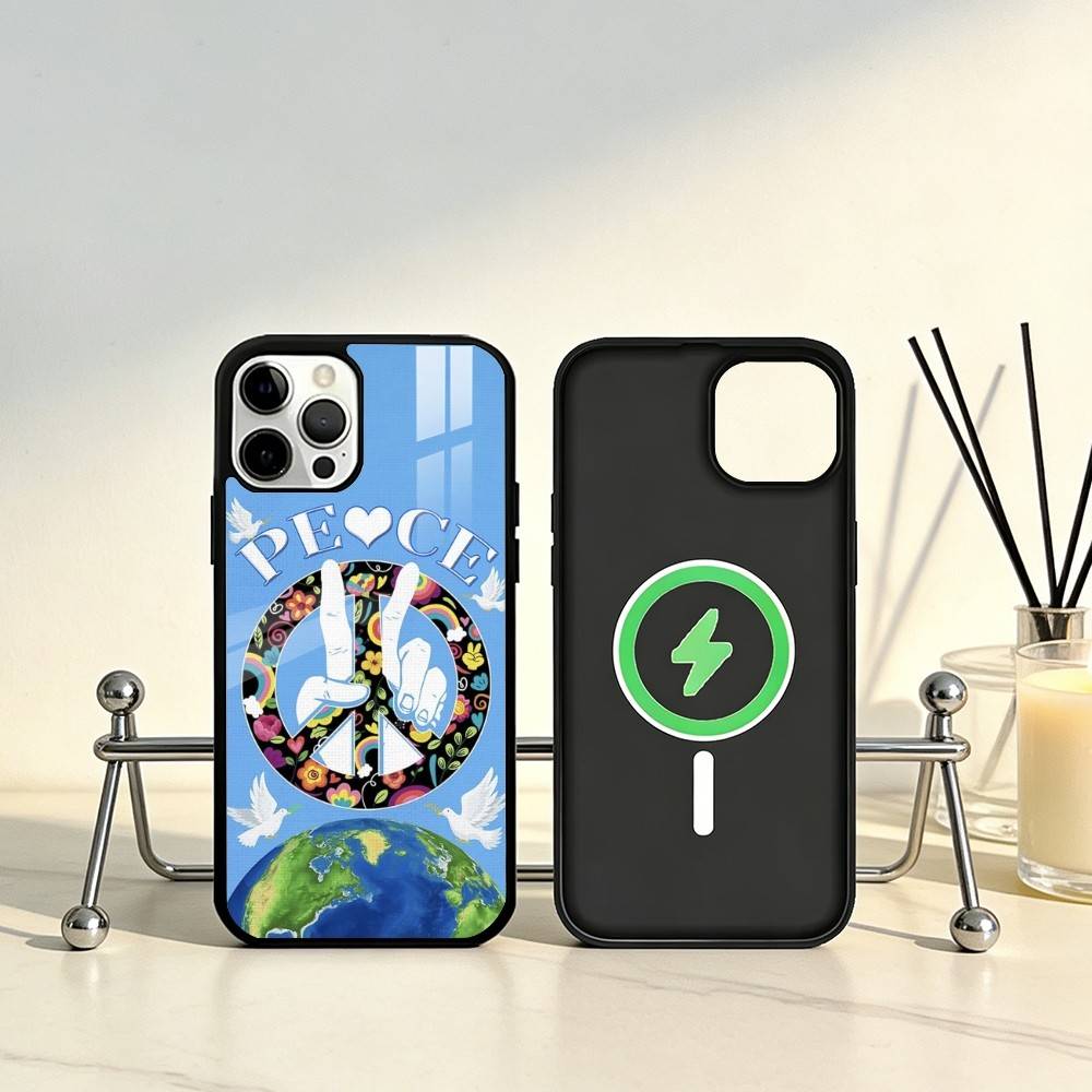World Peace Phone Case For iPhone17,16,15,14,13,12,11 Plus,Pro Max Magnetic For Magsafe Wireless Charging