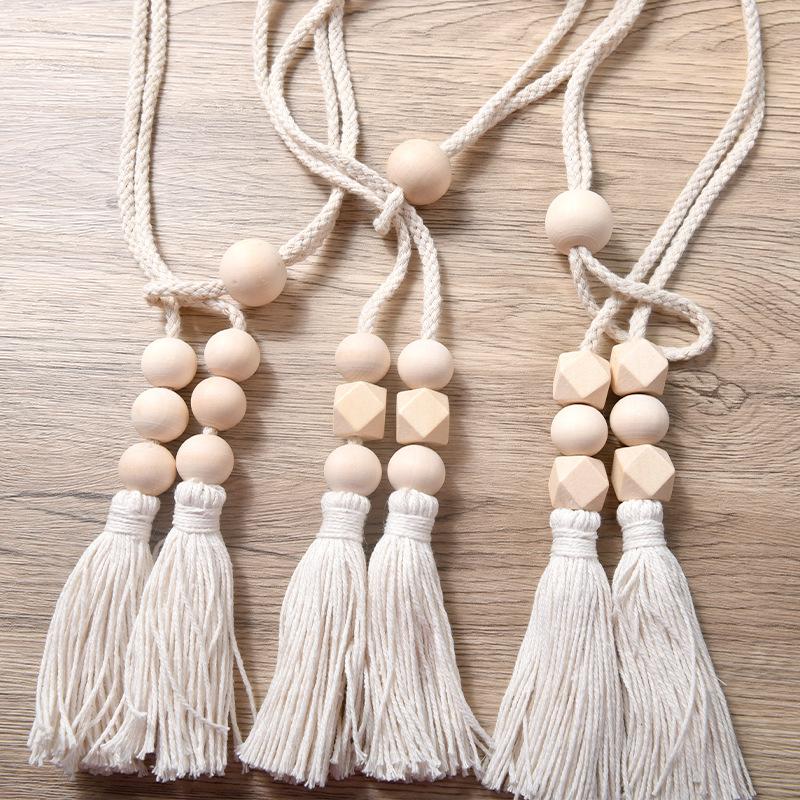 Nordic minimalist curtain tiebacks, boho-chic homestay style. Securely hold sheer curtains, tidy & stylish, adds fresh vibes