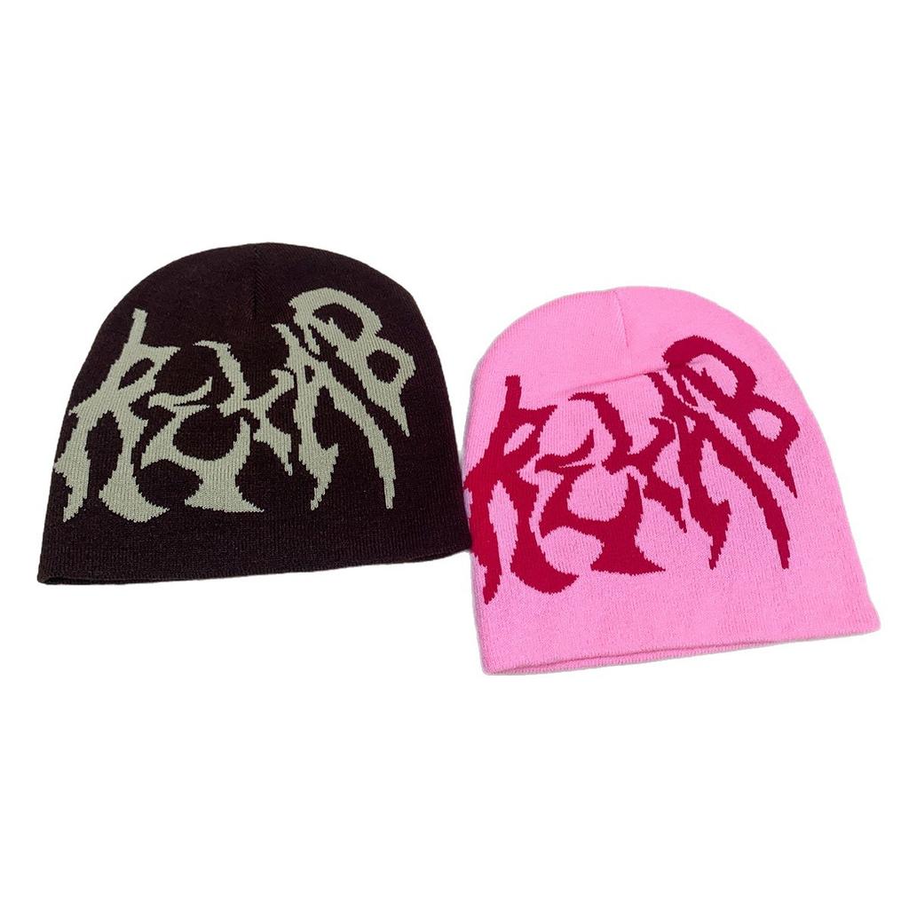 Autumn And Winter American Street Personalized Letter Jacquard Knitted Hat Men And Women Warm Design Cold Hat Pullover Hat