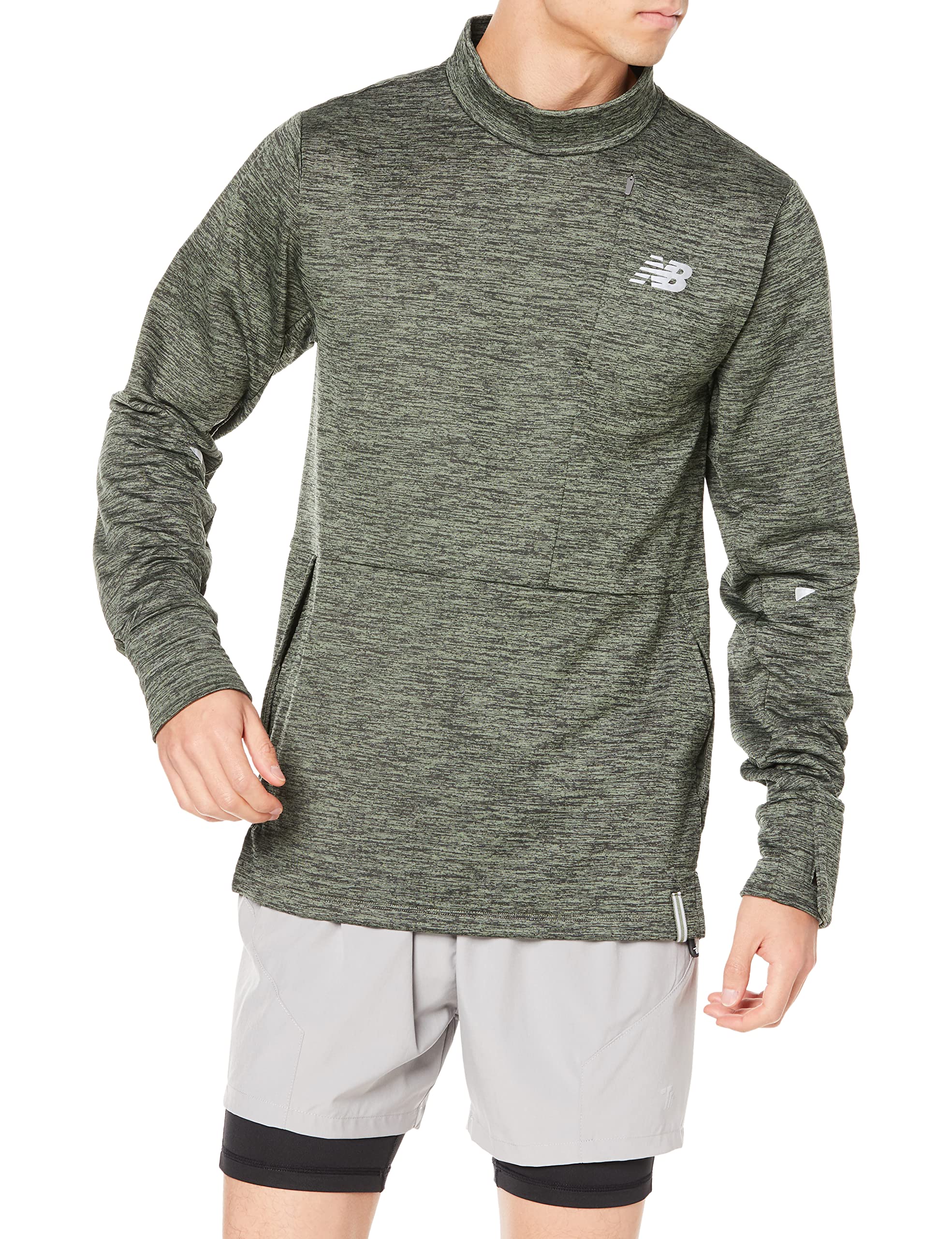 

Long Sleeve Impact Grid Back Crew Top MT13270 NSC Spruce M [New Balance] (Norwegian Heather)