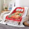 Halloween Watercolor Truck Blanket Warm Four Seasons Pumpkin Print Flannel Blanket Halloween Blanket
