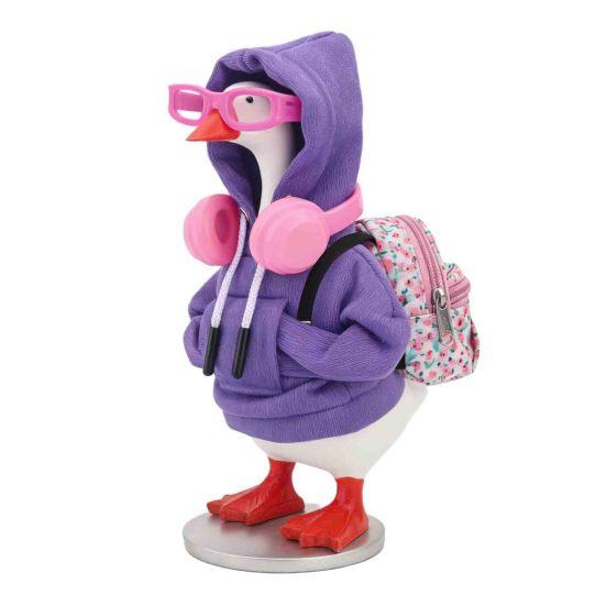 Creative Desktop Ornament Decoration Mini Goose Clothing Accessories Set for 7 Inch Goose, Includes Hooded Miniature Sweatshirt Small Backpack Glasses