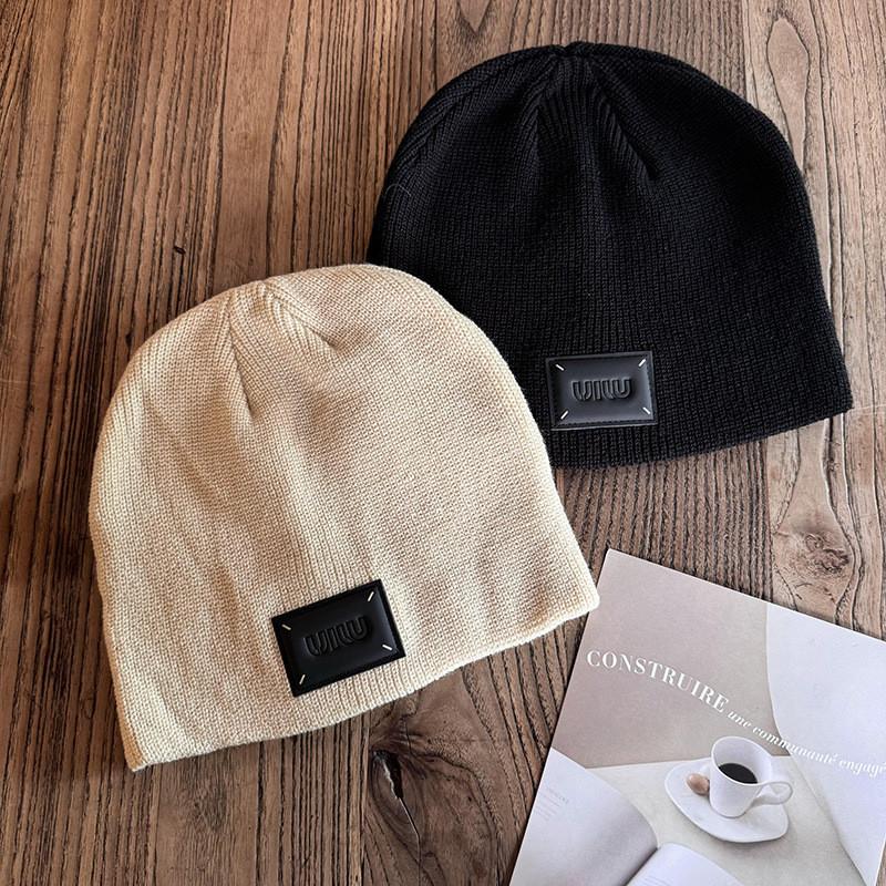 Color Trendy Solid High Top Wool Hat Letter Pattern Youth Streetwear Cold Season