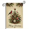 Charming Double-Sided Christmas Garden Flag with Red Berries - Durable Polyester, Perfect for Outdoor & Yard Decor