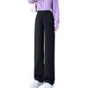 Women's Versatile Black Wide-Leg High-Waisted Pants for Spring and Summer
