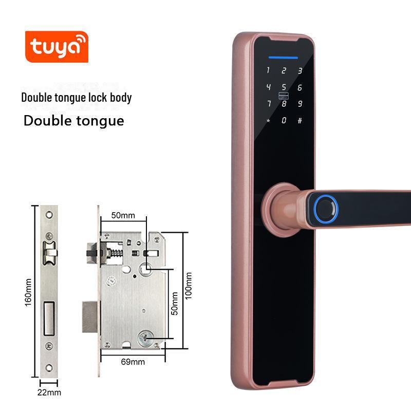 Smart Stöldskydd Fingeravtrycks- och Lösenordsdörrlås, för Hushåll, Hotell, Lägenhet, Innerdörrar - One-Grip Öppningsteknik.
