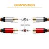 RCA Extension Cable LiuTian Dual Shielded Gold Plated Heavy Duty Nylon Braided 2RCA Male To 2RCA Female Stereo Audio for Home 2M, Cable, Theater,