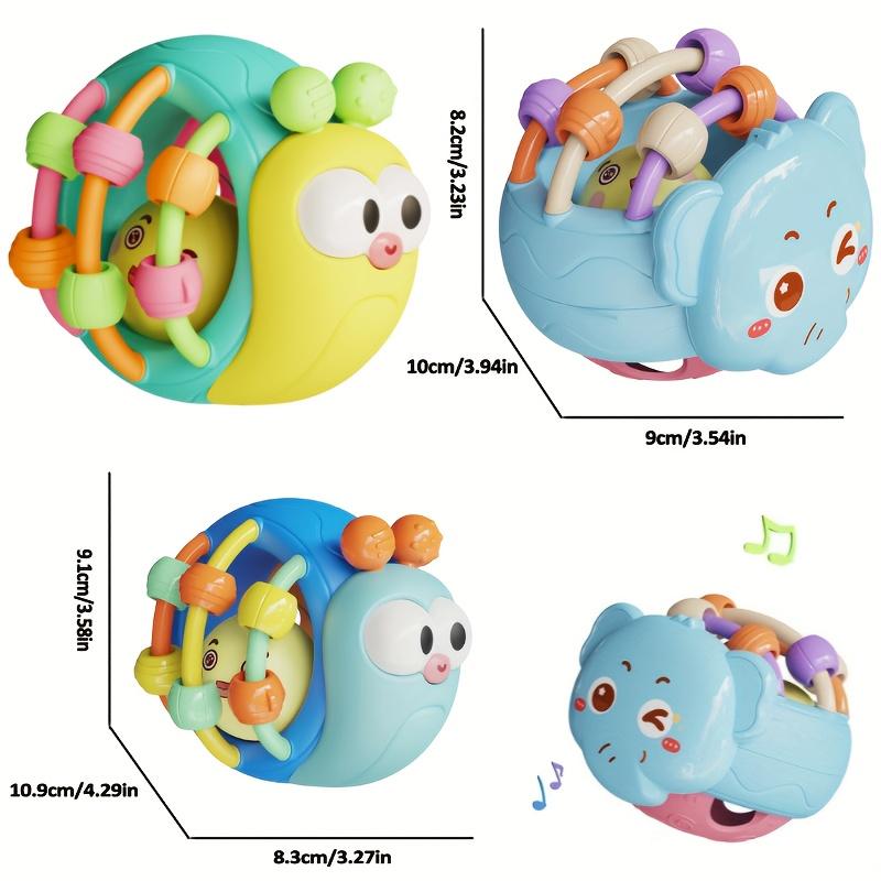 Cute and Interesting Hand-Held Baby Rattle, Puzzle Snail Elephant Rattle Plastic Ball, Plastic Material,Newborn Souvenir Toy BallChristmas Stocking